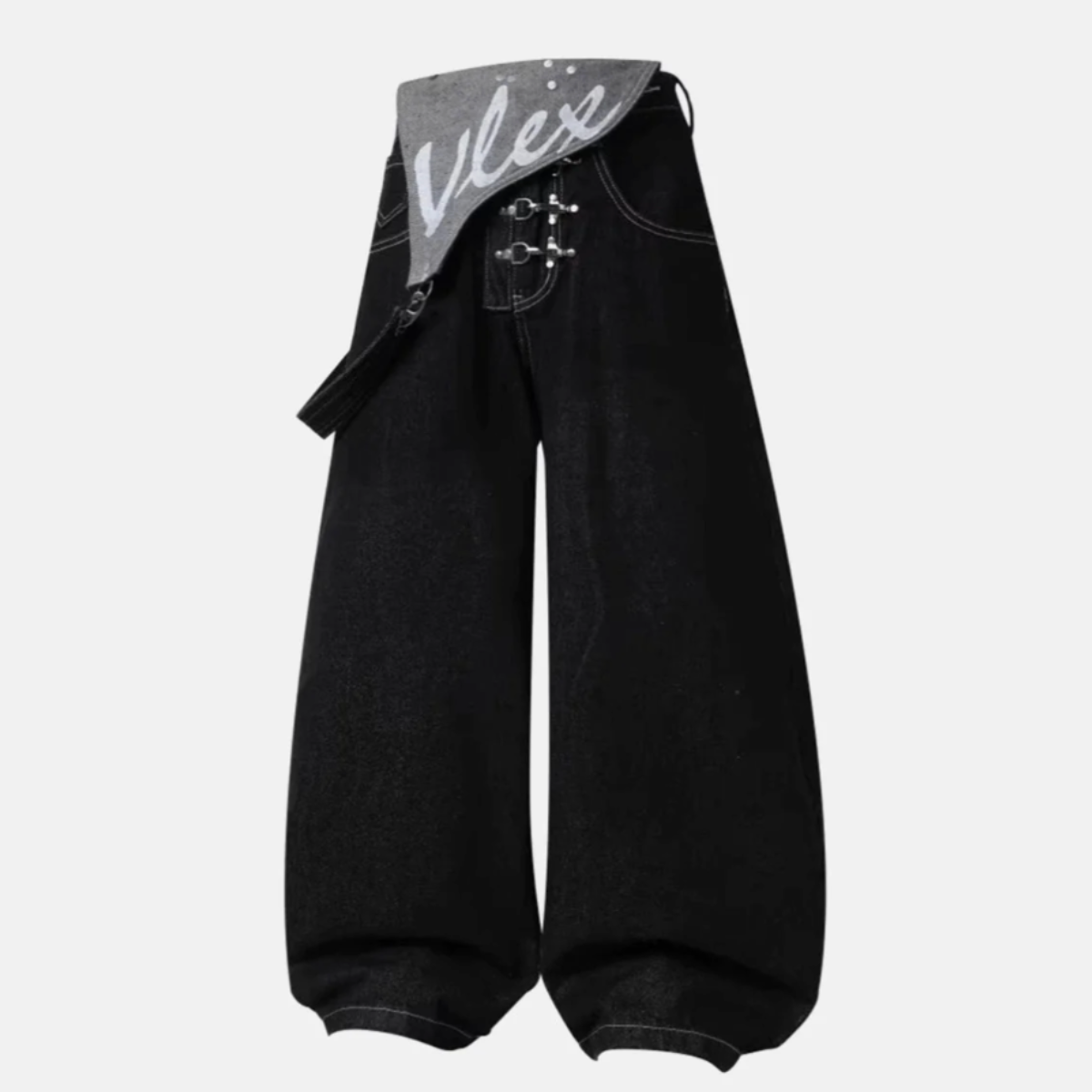 Asymmetric Buckle Denim Overalls Jeans