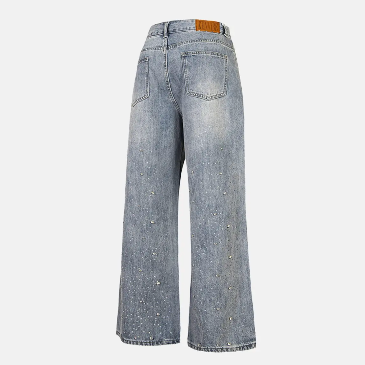 Wide Leg Washed Denim Jeans