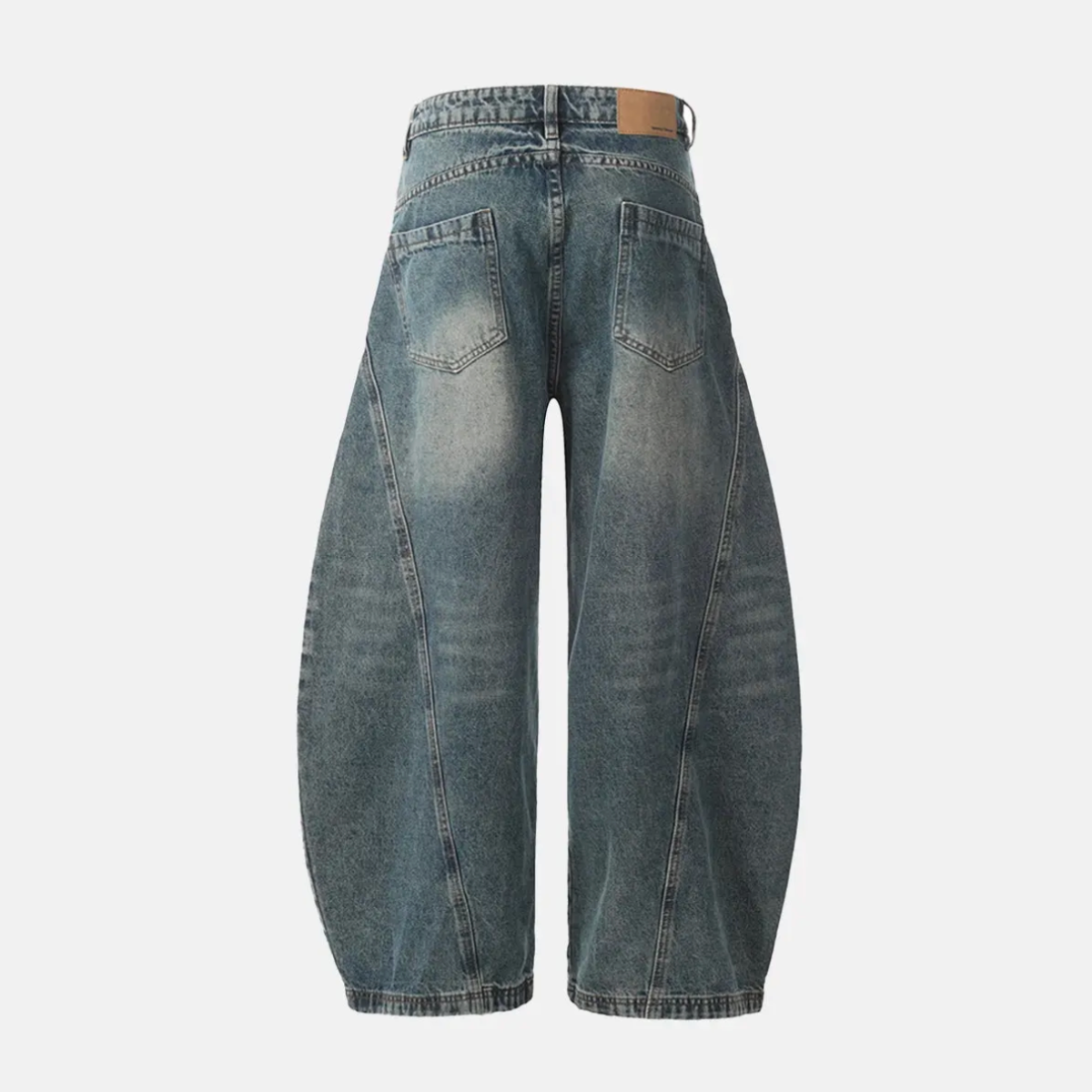 Barrel Leg Washed Denim Jeans
