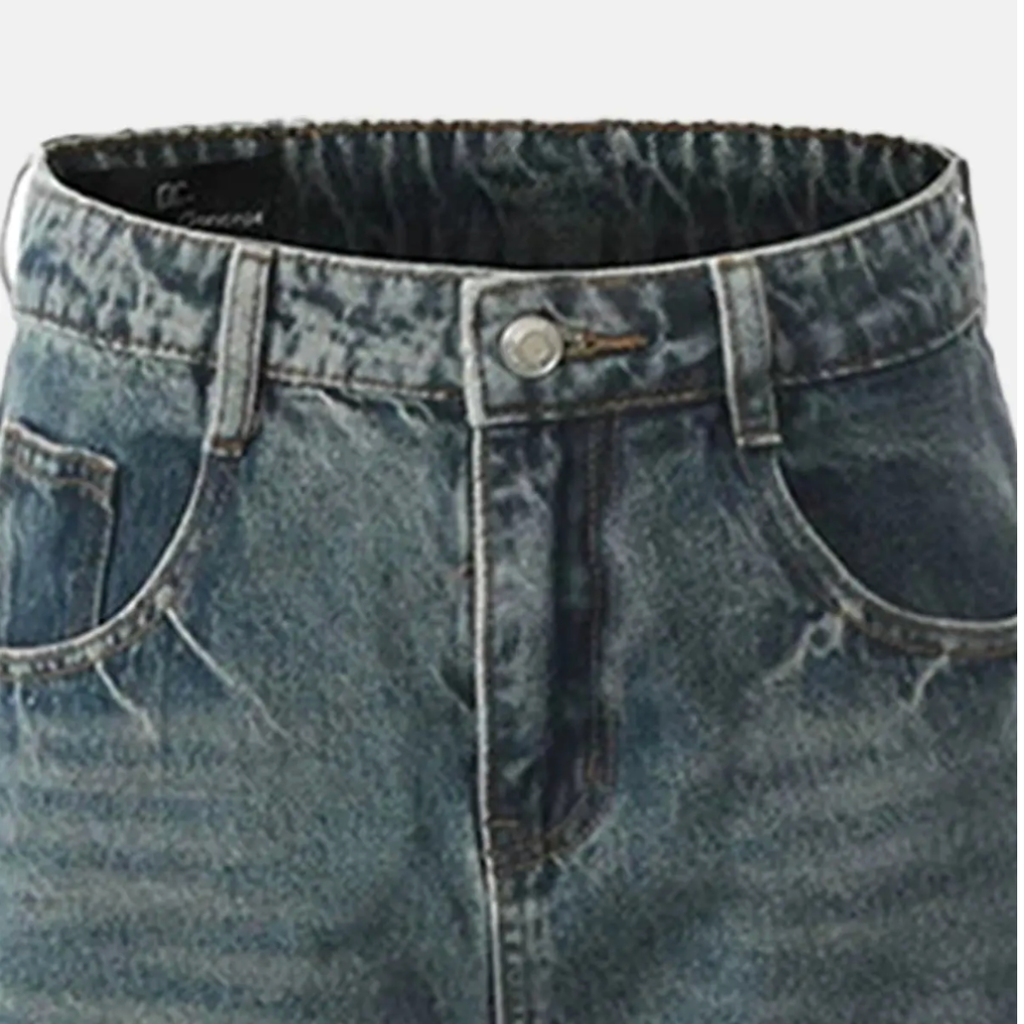 Barrel Leg Washed Denim Jeans