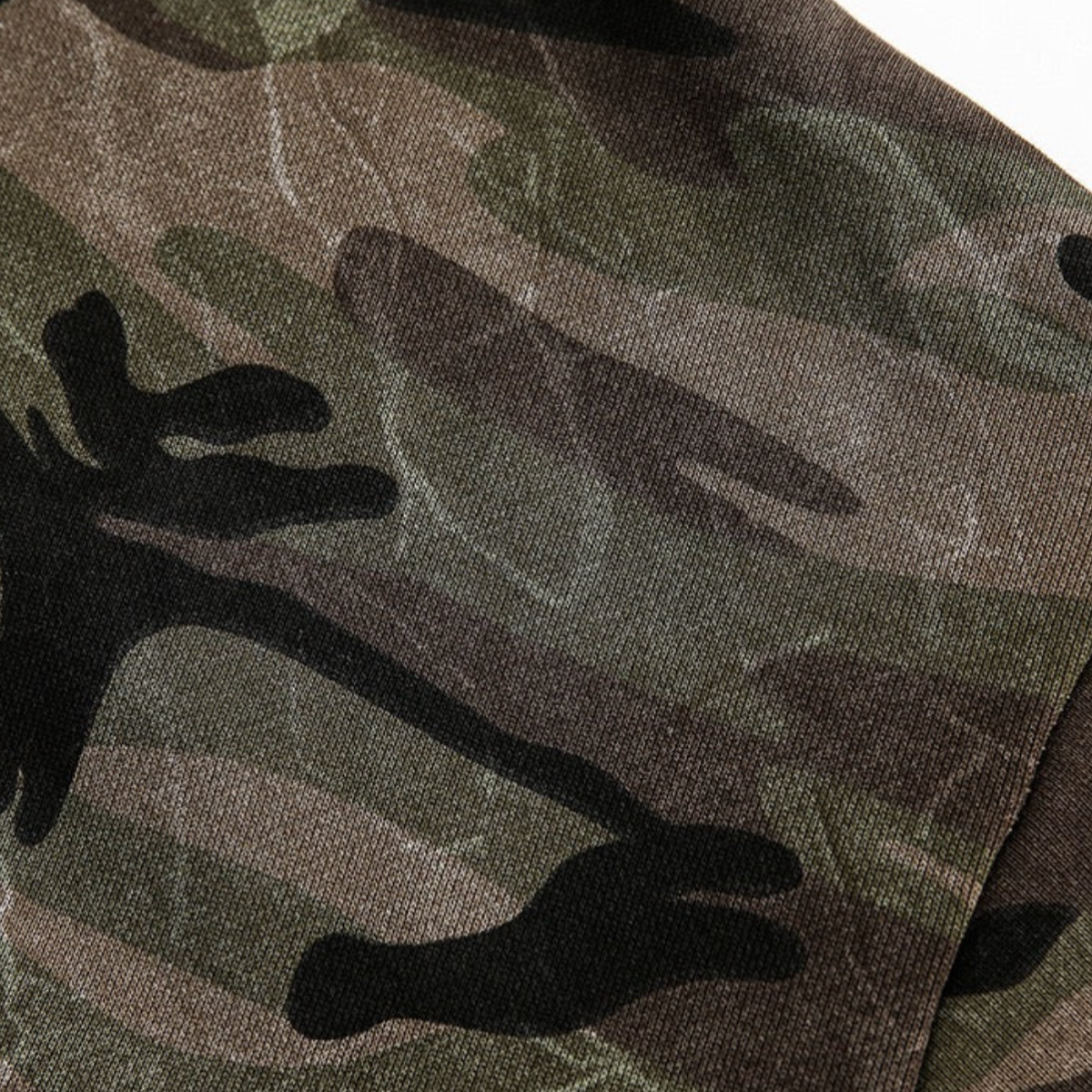 Cropped Camo Zip-Up Hooded Jacket