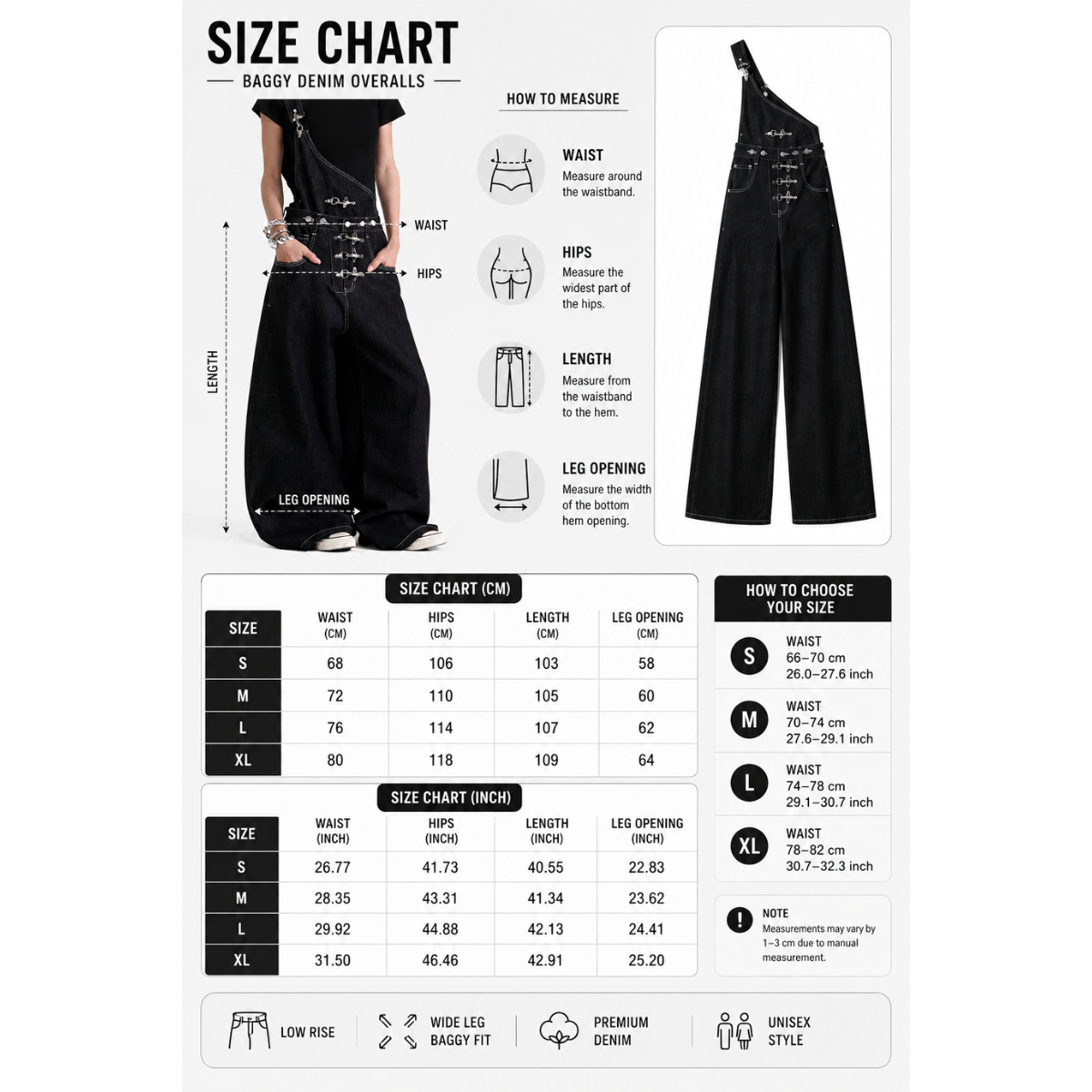 Asymmetric Buckle Denim Overalls Jeans