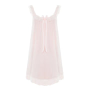 Ruffle Strap Mesh Nightgown with Lace Hem