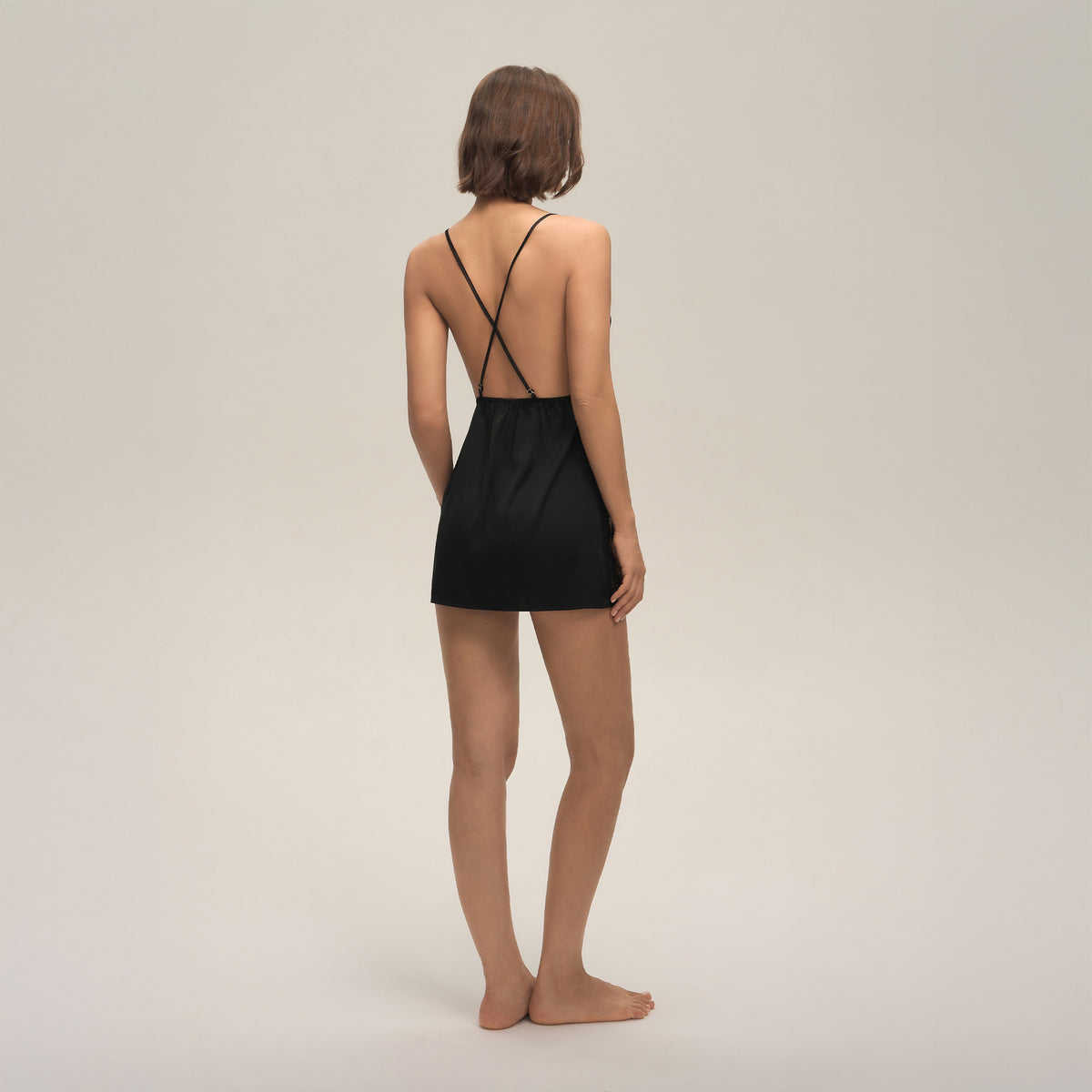 Scalloped Lace Babydoll with Crossback Straps