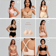 Seamless Wireless Bra with Scalloped Keyhole Front