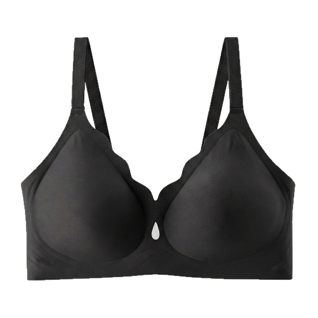 Seamless Wireless Bra with Scalloped Keyhole Front