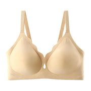 Wireless Seamless Bra with Scalloped Wave Neckline