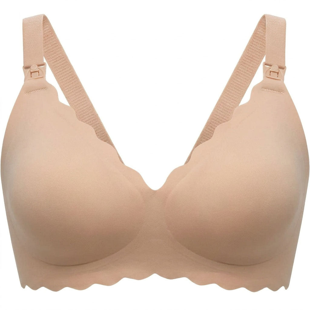 Seamless Wireless Nursing Bra with Clip Straps