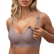 Seamless Wireless Nursing Bra with Clip Straps