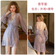 Lace Cup Satin Chemise with Matching Thong