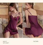 Satin Lace Nightgown & Robe Set