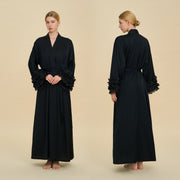 Long Wrap Robe with Ruffled Bell Cuffs
